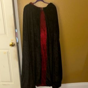 Reversible red and black velvet long Cape/Robe LARP / Roleplay